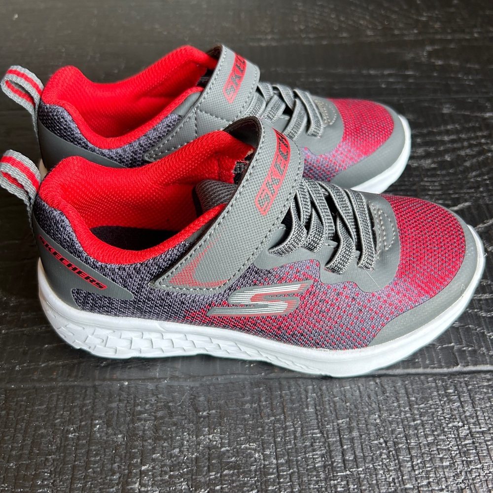 Skechers Kids Red and Gray Athletic Sneakers